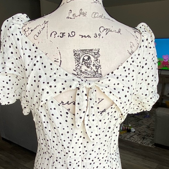 LOFT, polka dot, open back dress.#7 - Picture 6 of 16
